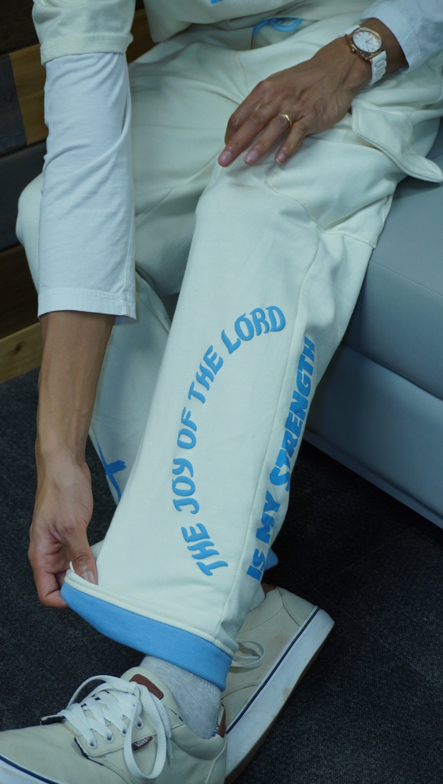 Oversized Baggy Joy Sweats (Cream)